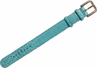 Blue Embossed Leather Gold Buckle Belt Strap Bracelet 1