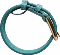Blue Embossed Leather Gold Buckle Belt Strap Bracelet 5