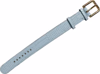 Blue Embossed Leather Gold Buckle Belt Strap Bracelet 2