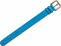 Blue Embossed Leather Gold Buckle Belt Strap Bracelet 2