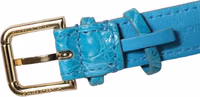 Turquoise Texture Leather Gold Buckle Belt Strap Bracelet 5