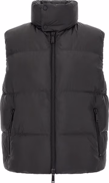 Black Polyester Sleeveless Jacket