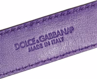Violet Embossed Leather Gold Buckle Belt Strap Bracelet 4