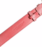 Pink Textured Leather Gold Buckle Belt Strap Bracelet 4