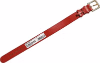 Red Calfskin Leather Gold Buckle Belt Strap Bracelet 3