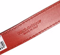 Red Calfskin Leather Gold Buckle Belt Strap Bracelet 5