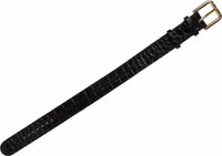 Black Textured Leather Gold Buckle Belt Strap Bracelet 2