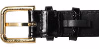 Black Textured Leather Gold Buckle Belt Strap Bracelet 5