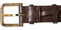 Brown Calfskin Leather Gold Buckle Belt Strap Bracelet 5