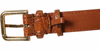 Brown Textured Leather Gold Buckle Belt Strap Bracelet 5