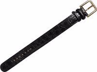 Black Textured Leather Gold Buckle Belt Strap Bracelet 2