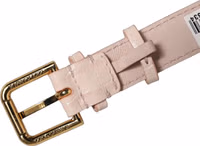Pink Embossed Leather Gold Buckle Belt Strap Bracelet 5