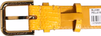 Yellow Textured Leather Gold Buckle Belt Strap Bracelet 5