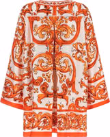 Orange Silk Short Dress 2