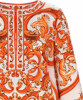 Orange Silk Short Dress 3