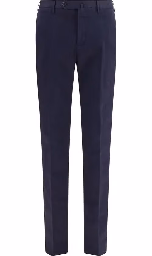 Blue Elastane Casual Pants