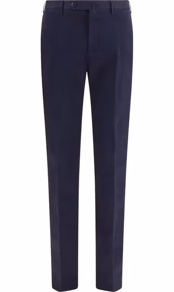 Blue Elastane Casual Pants