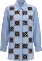 Blue Linen Pattern Shirt 1