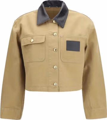 Beige Cotton Full-Length Jacket