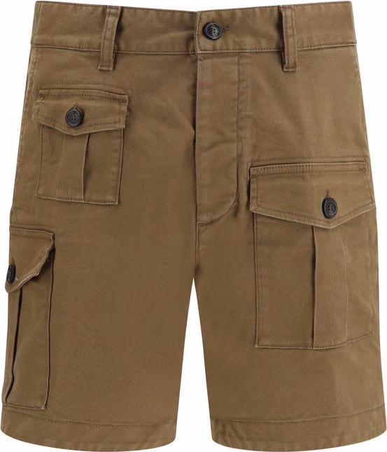 Brown Cotton Bermuda Shorts
