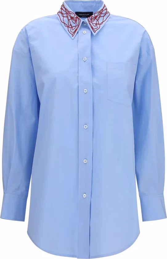 Blue Cotton Dress Shirt