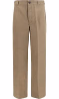Brown Cotton Casual Pants 1