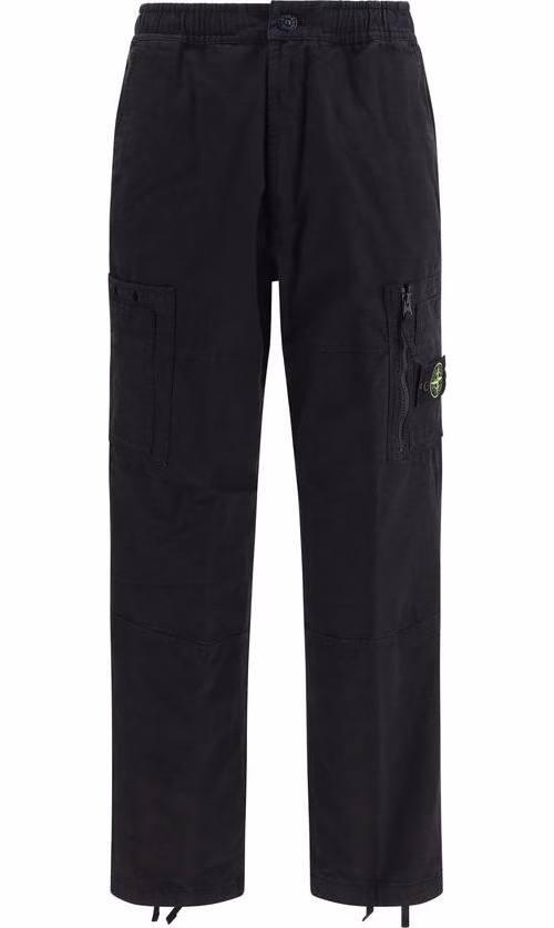 Black Cotton Cargo Pants