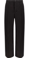Black Ramie Casual Pants 1