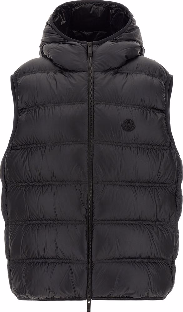 Black Polyamide Sleeveless Jacket
