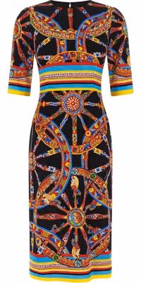 Multicolor Silk Midi Dress