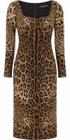 Brown Viscose Midi Dress 1