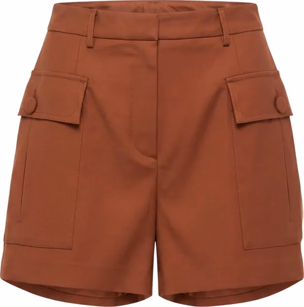 Brown Viscose Women Shorts