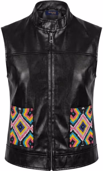 Black Polyester Women Jacket