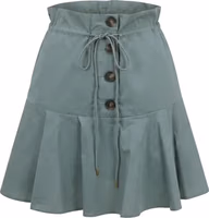 Green Cotton Women Skirt 1
