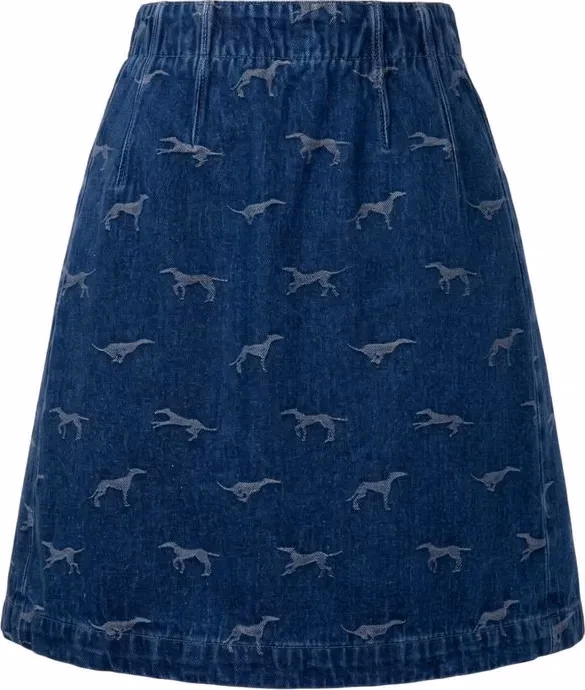 Blue Cotton Women Skirt
