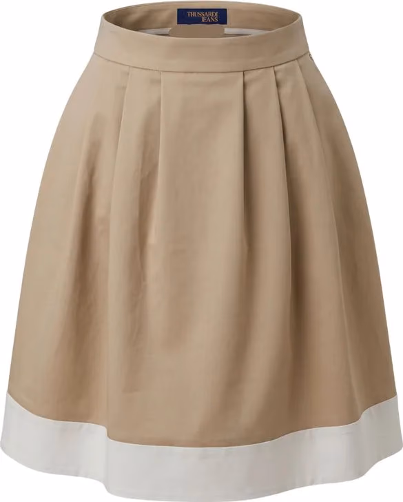 Beige Cotton Women Skirt