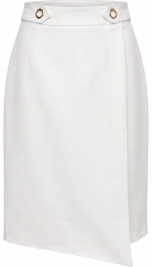 White Polyester Women Skirt