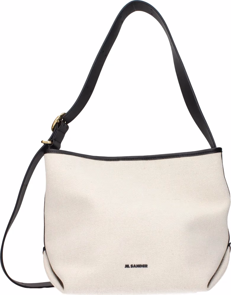 Beige Fabric Crossbody Bag