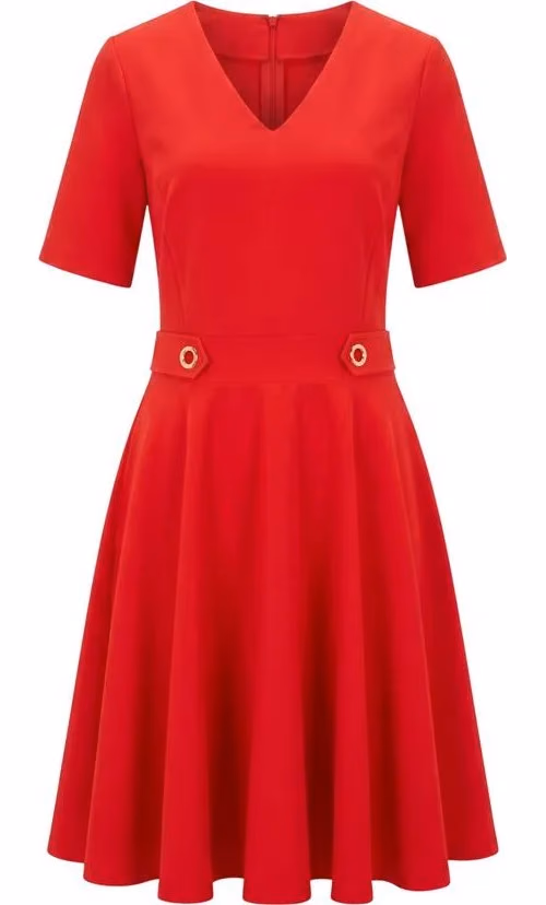 Red Poliestere Women Dress