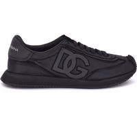 Black Fabric Athletic Sneakers 1