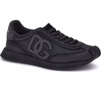 Black Fabric Athletic Sneakers 2