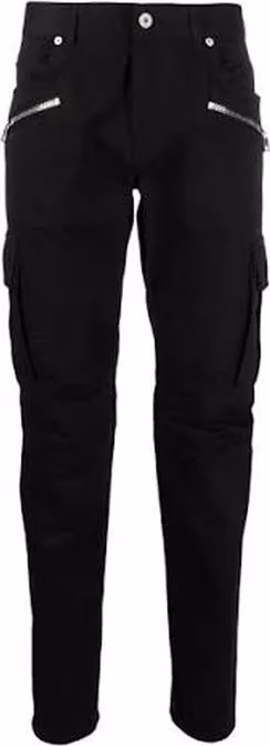 Black Cotton Cargo Pants