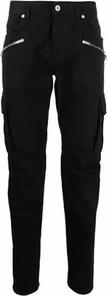 Black Cotton Cargo Pants