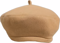 Beige Wool French Style Beret Capello Hat 3