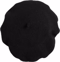 Black Wool French Style Beret Capello Hat 4