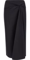 Black Cotton Midi Skirt 1