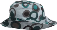 Teal Cotton Big Polka Dot Pattern Bucket Hat 3