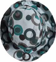 Teal Cotton Big Polka Dot Pattern Bucket Hat 4