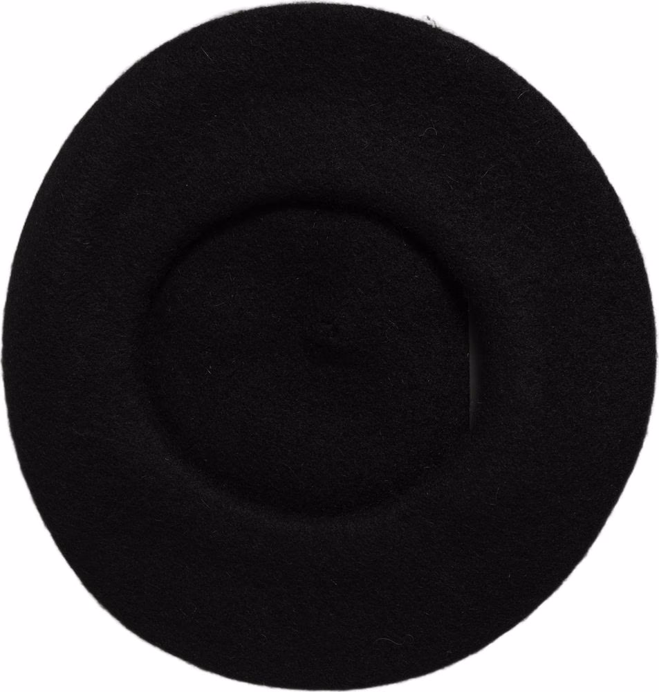 Black Wool French Style Beret Capello Hat