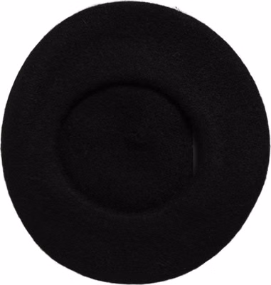Black Wool French Style Beret Capello Hat